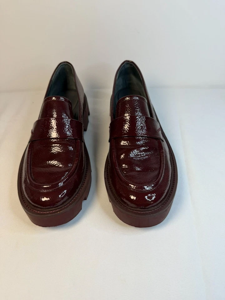 Zapatos Mocasines Franco Sarto Para Mujer Brindy Talla 8M Plataforma Suela Borgoña Foto 2 de 4