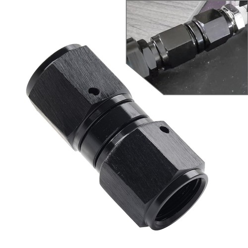 6AN Buchse zu Buchse gerade Swivel Coupler Union Fitting Adapter Aluminium Blk - Picture 1 of 10