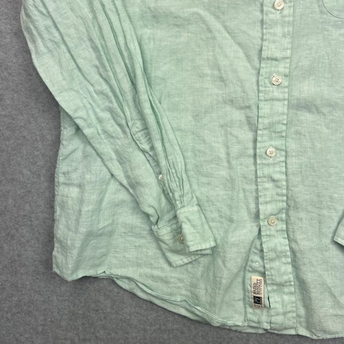 Brooks Brothers Shirt Mens XL Green Linen Regent Button Down Long Sleeve Casual - Picture 5 of 12