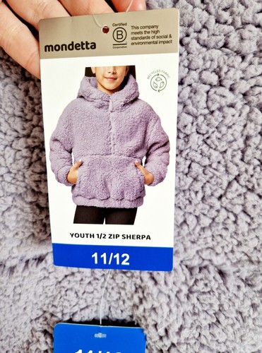 Giacca felpata sherpa Mondetta bambino 1/2 zip viola taglia 11-12 anni - Foto 7 di 7