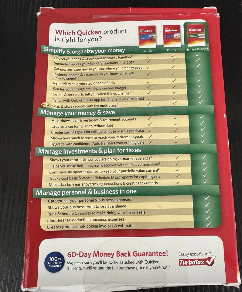 Intuit Quicken 2014 Home & Business Little Damage on Box - Image 2 of 3