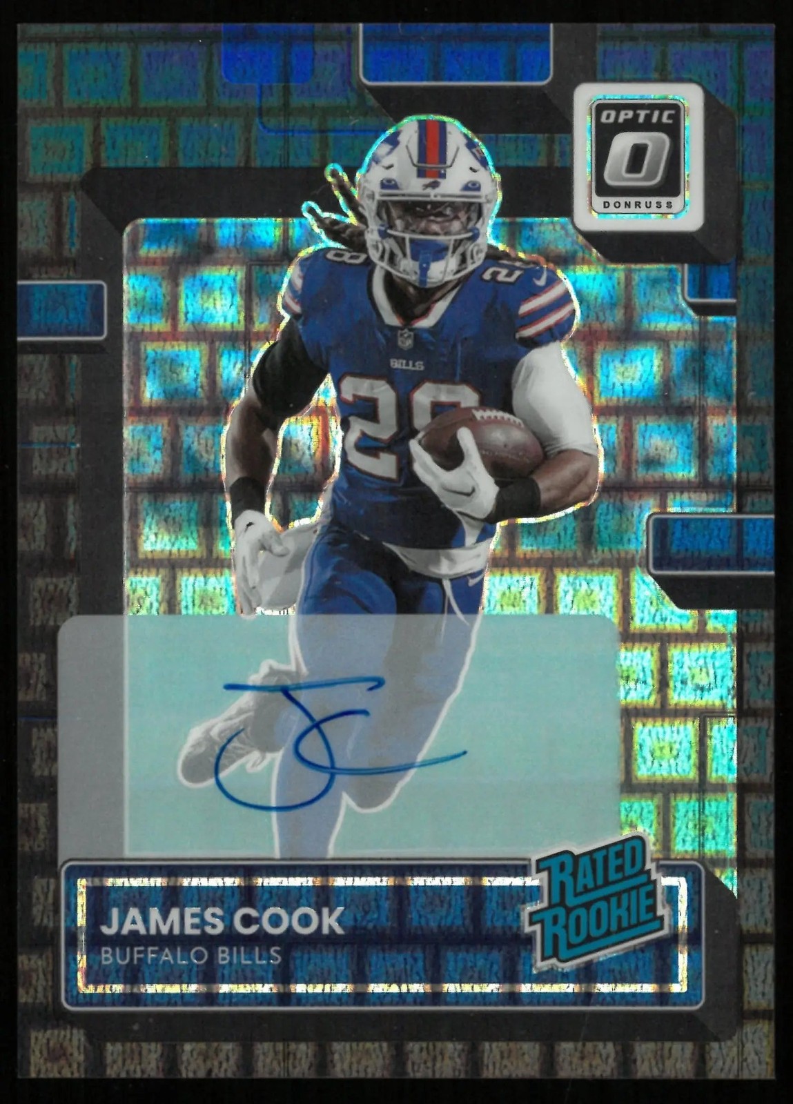 2022 Donruss Optic Football James Cook Rated Rookie Pandora Auto /25