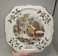 Wildwood NJ New Jersey currier & Ives old homestead in winter 8-1/2" Souvenir