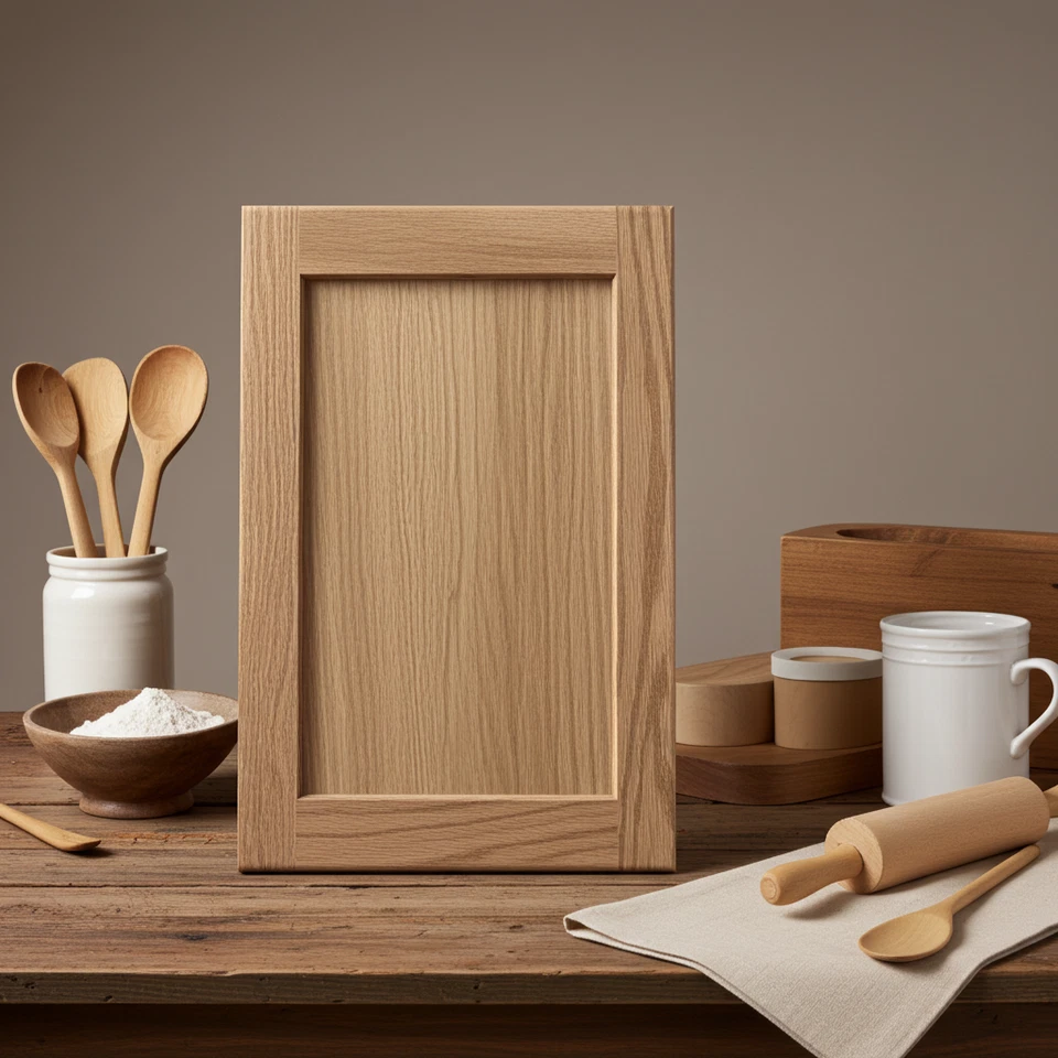 未完成厨房橱柜门替换件实心橡木摇椅风格 — 第 2/4 张图片