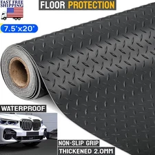 7.5X20FT GARAGE FLOOR MAT 2MM THICKENED SUPERIOR FLOORING ROLL DIAMOND PLATE PVC