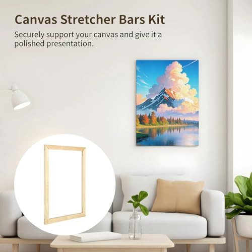 OMISTAR 4 Sets Canvas Stretcher Bars - 12×16" Wooden Canvas Frames Kit, DIY - Picture 3 of 6