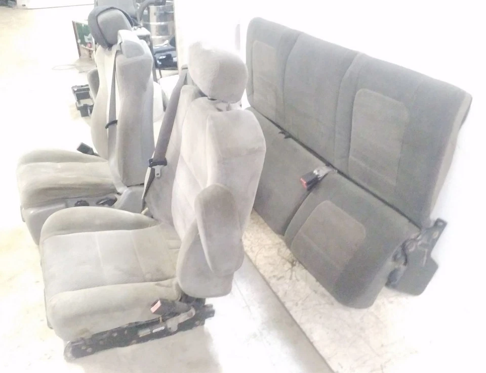 Super Cab Grey Cloth Front / Rear Seats Set | Fits 1999-2000 Ford F250 F350 Foto 4 de 4