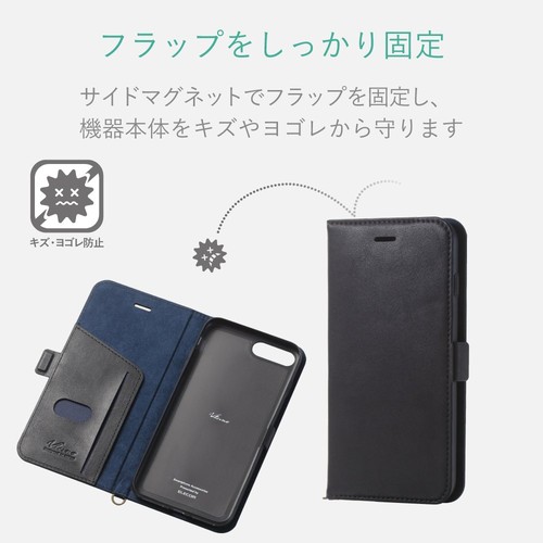 iPhone 8 Plus Case Notebook Type Leather Side Magnet with Stand Function IC Card - Picture 5 of 7