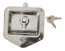 Buyers Products L8815 T-Handle Latch, Locking Latch 1 Count Silver Single Point