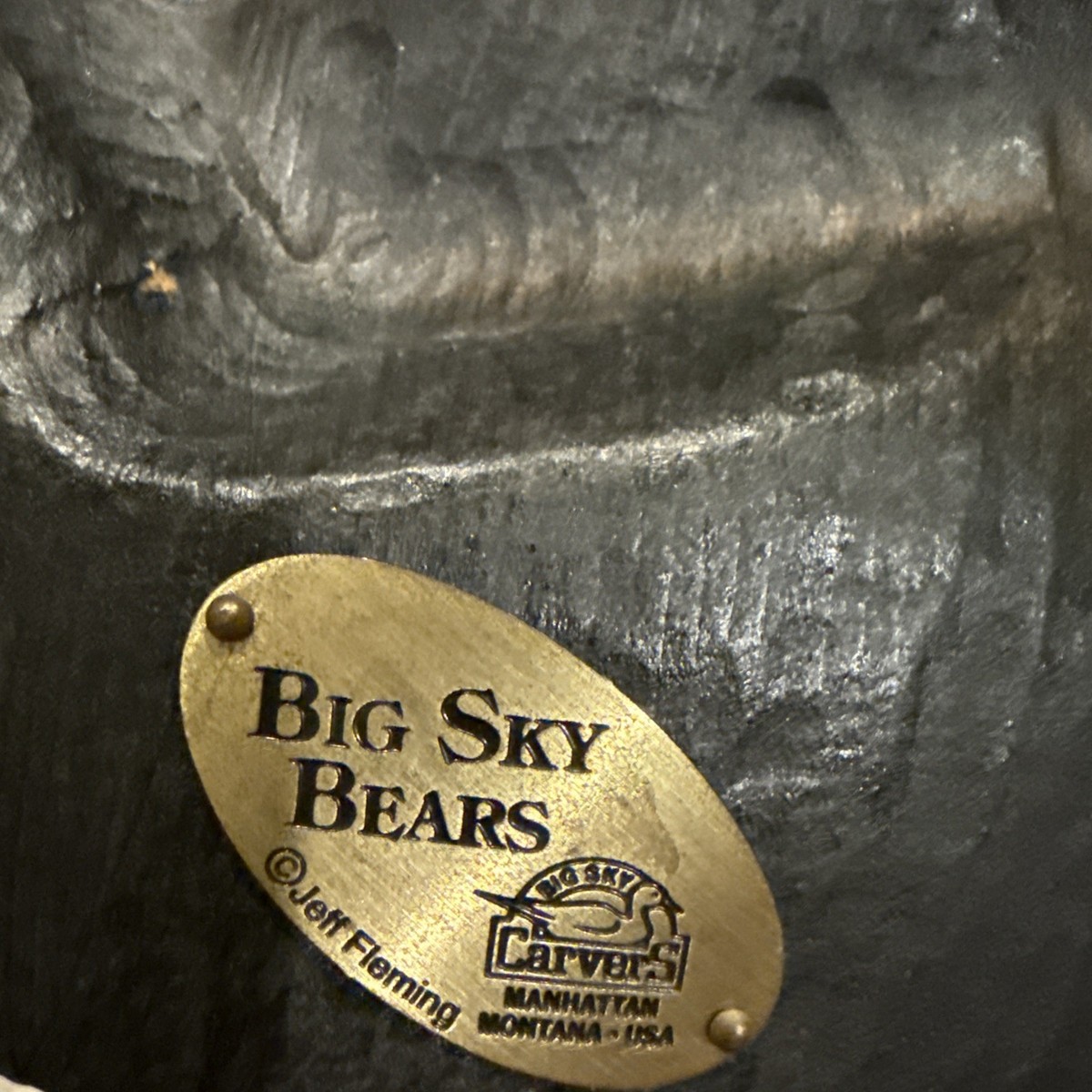 Big Sky Bear (Mikey) Rare Jeff Fleming Big Sky Carvers Black