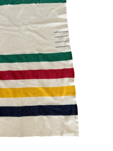 Vintage Hudson's Bay Point Blanket Wool 4 Point Multistripe Made in England - Picture 9 of 9