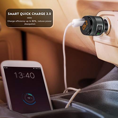 Transmetteur FM Bluetooth 5.3 pour Voiture, 3.0 Radio FM sans Fil Bluetooth NOIR - Photo 3 sur 7