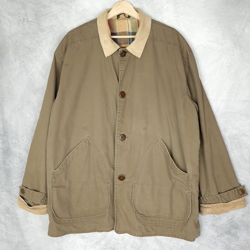 Vintage J Crew Barn Coat Jacke Herren Large braun kariert gefüttert Chore 90s - Bild 2 von 23