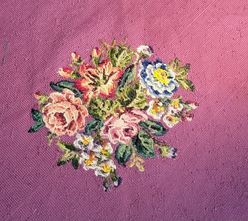 De Colección Lrg Borgoña Floral Pensamiento Rosa Lirio Ramo Punta de Aguja 24.5" x 24.5" Austria - Imagen 17 de 18
