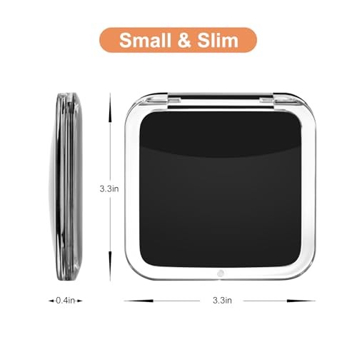 Compact 10X Magnifying Makeup Mirror for Travel, Small Pocket Mirror Black - Bild 3 von 7