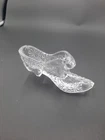 Vintage Fenton Style Clear Glass Daisy Victorian Slipper Shoe Figurine Has Chip