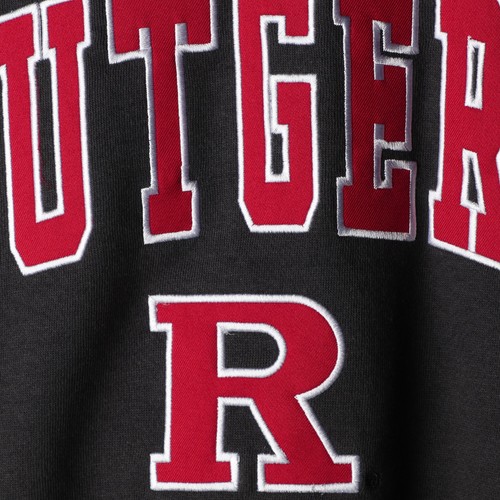 Men's Colosseum Charcoal Rutgers Scarlet Knights Arch & Logo Crew Neck - Picture 5 of 5