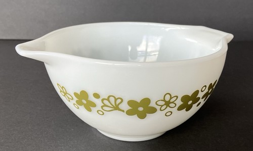 Ciotola di miscelazione vintage Pyrex 441 1-1/2 pinta fiori primaverili margherita pazza - Foto 4 di 9