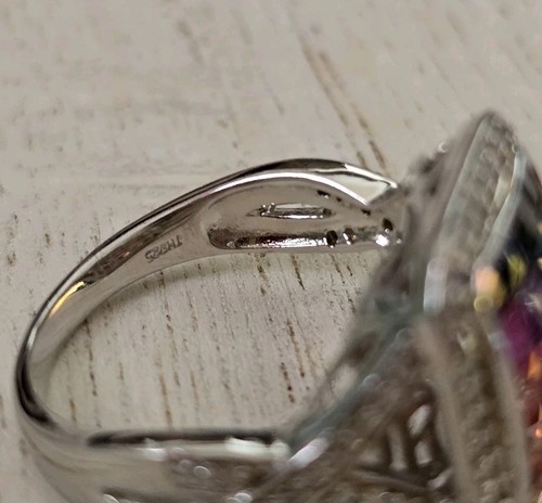 Ross Simons Sterling silver Lab Created Sapphire Cluster Style ring - Picture 19 of 19