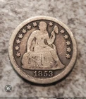 1853 No Arrows Seated Liberty Dime - Very Good VG