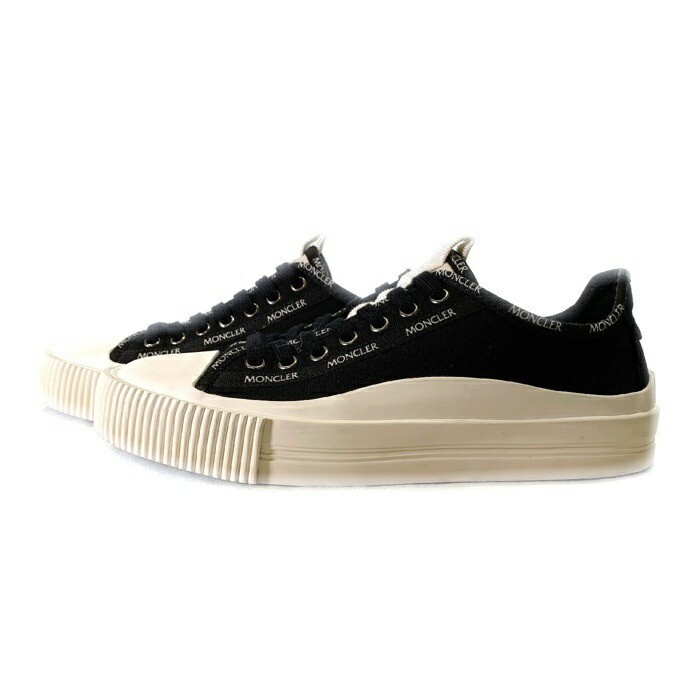 スニーカー MONCLER Glissiere Low Top Canvas Sneakers Black MONCLER GLISSIERE LOW TOP SNEAKERS Canvas Low Cut Sneakers