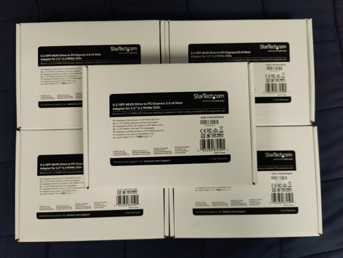 Batch of 5x StarTech PEX4SFF8639 2.5" U.2 NVMe SSD to PCIe 4.0 x4 Adapter Card