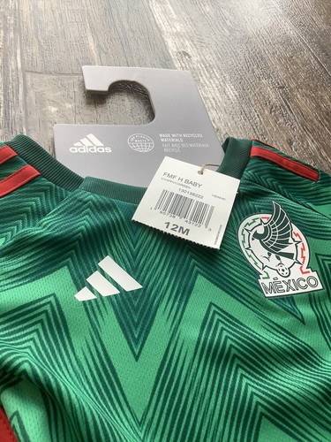 Mexico Futbol Soccer Adidas New Baby Uniform 12 Months Jersey Shorts Bebe El Tri - Picture 11 of 12