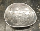 Vintage Hoselton Aluminum Beaver 3-Footed Plate Trinket Dish Canadian Signed