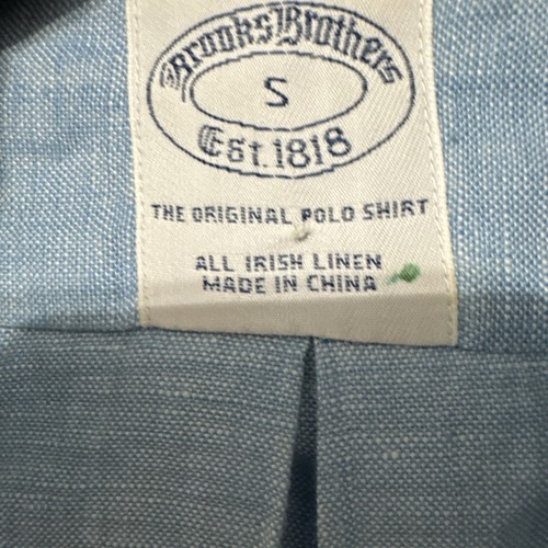 Brooks Brothers The Original Polo Shirt 100% Linen Button Down Size Small - Picture 4 of 7