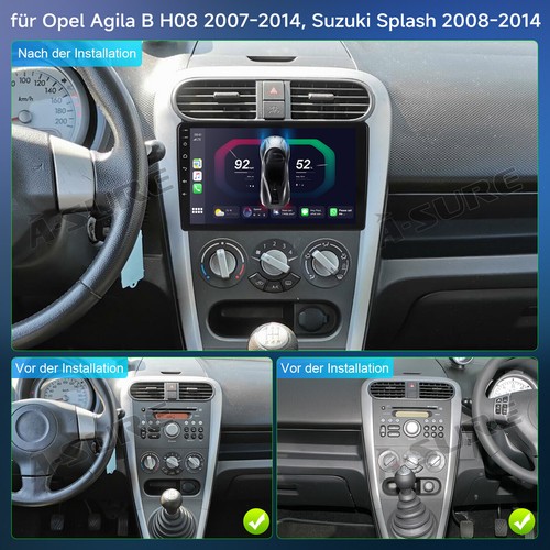9" 2+64G CarPlay Android 14 Radio Für Suzuki Splash Opel Agila B GPS Navi RDS BT - Bild 4 von 15