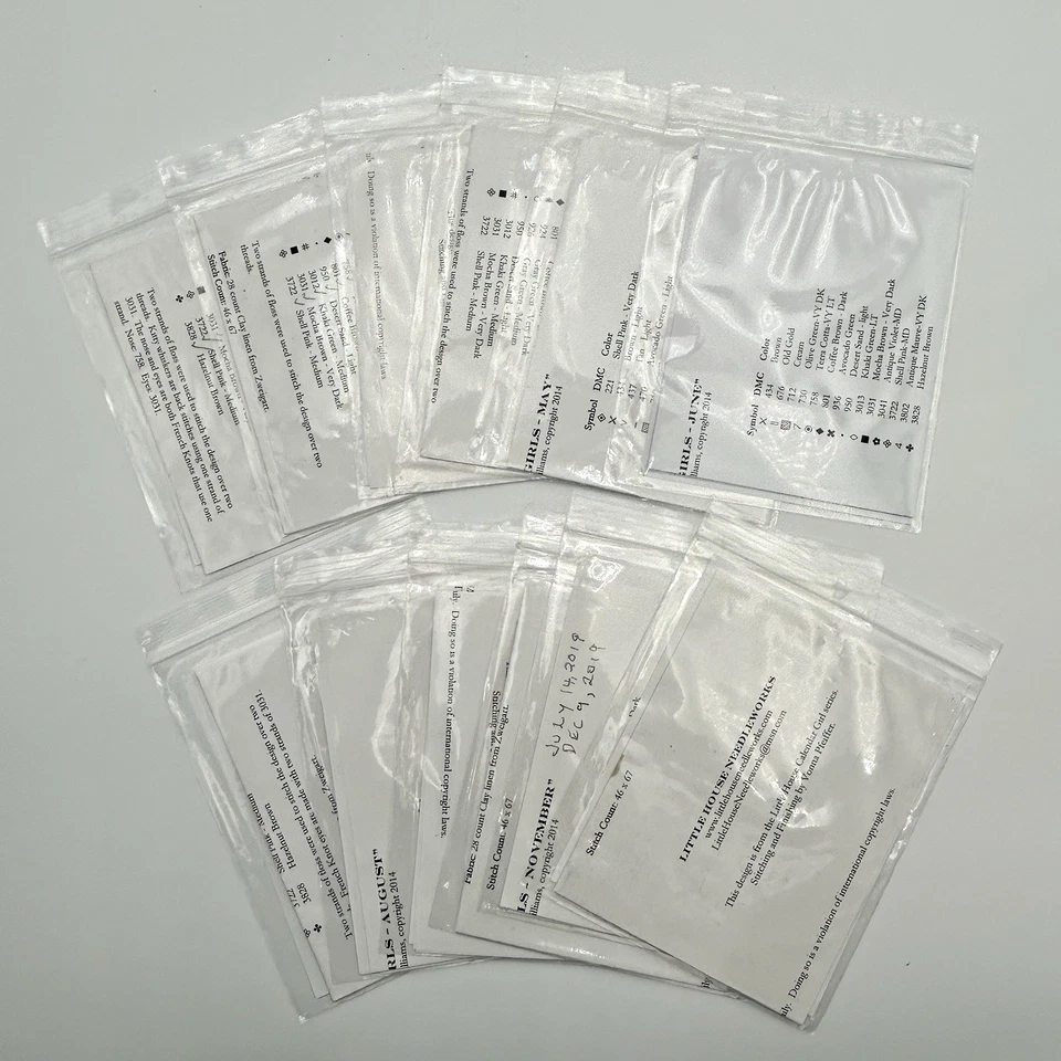 Little House Needleworks Calendar Girls Complete 12 Cross Stitch Charts 2013–14 - Image 3 of 4