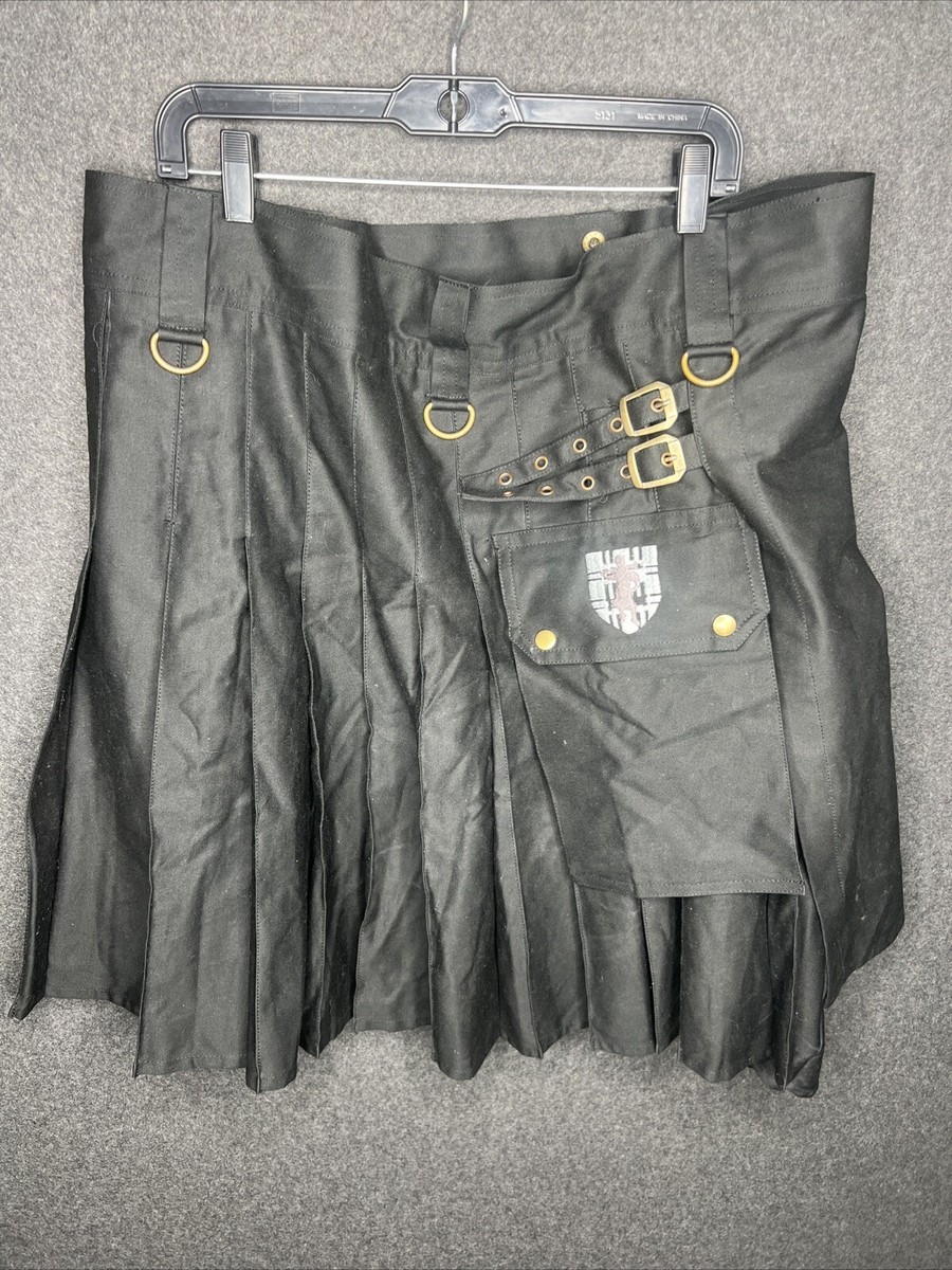 Damn Near Kilt Em Mens Medium Large/XL Utility Kilt Black Damn Near Kilt Em Mens Medium Large/XL Utility Kilt Black