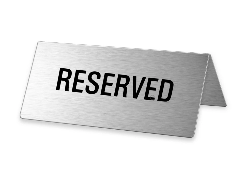 Tischschild - Reserved Aufsteller Tischaufsteller Edelstahl 85x40 mm - Bild 1 von 1
