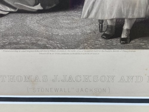 Lt Gen Stonewall Jackson & Family Engraving 1866 Proof Ed by William Sartain  - Picture 4 of 12