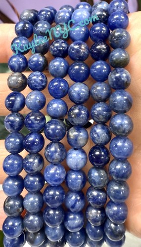 Wholesale Lot 6 Pcs Natural Sodalite 6mm 7.5” Crystal Healing Stretch Bracelet - Picture 3 of 8