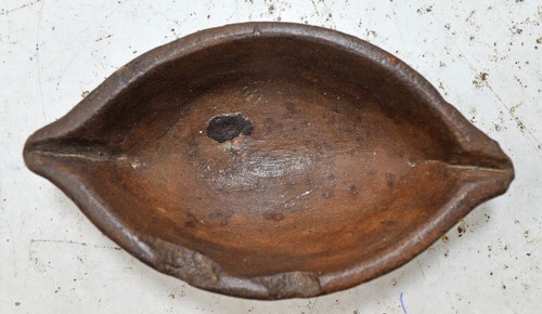 Antiguo cuenco Kharal ovalado de piedra de arena original antiguo fino tallado a mano - Imagen 7 de 8