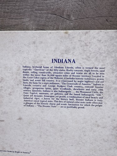 Vintage State Of Indiana 12 Cards Envelopes Stationary Historical Hoosier Lake - Picture 14 of 15