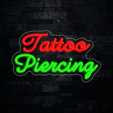 Tattoo Piercing LED Neon Sign 19"L x 11"H 33458