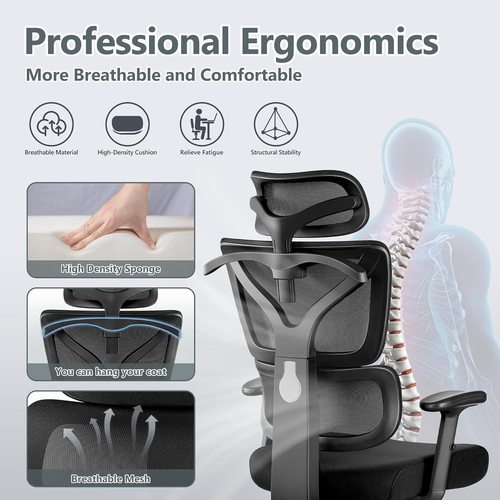 Office Chair Ergonomic Desk Chair, High Back Gaming Chair, Big and Tall Reclinin - Picture 3 of 12