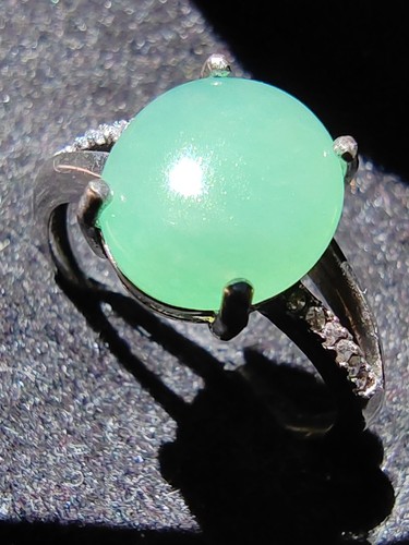 Icy Ice Green 100% Natural Burma Jadeite Jade Ring # Type A Jadeite # - Picture 12 of 23