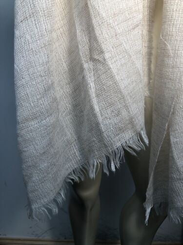 Eileen Fisher hauchdünner Baby Alpaka Fransen ultraleichter Schal Halstuch 28x76 - Bild 3 von 9