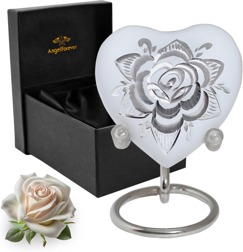 Rose Heart Urns for Human Ashes Adult Female & Male - Handcrafted Small Urn Hear - Picture 9 of 12