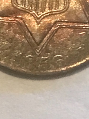 1856 Three Cent Silver , nice original toned AU - Picture 4 of 6