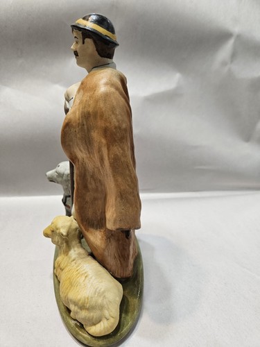 Nicostar Rumänien Schäferhund mit Hund und Schaf Porzellan Statue Sighisoara 8,25" t - Bild 7 von 8