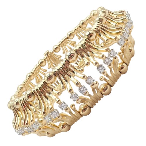 Bracciale Tiffany & Co Jean Schlumberger oro giallo 18 kt platino diamanti lancette - Foto 1 di 12