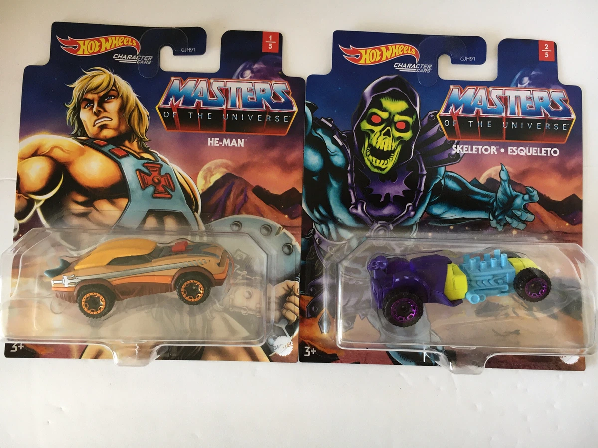 He Man Skeletor Masters of the Universe Character Cars Hot Wheels
