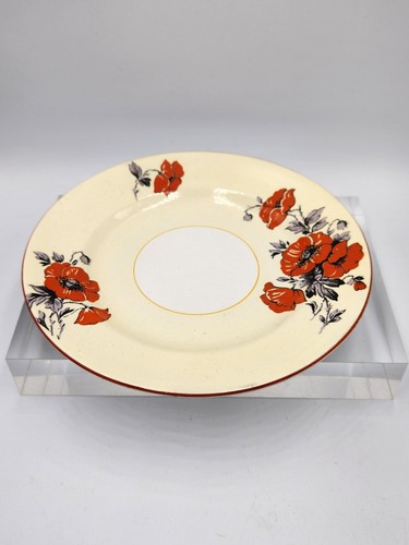 Condiment pot with under plate lemon/white red poppies C&E Ltd c1920s-30s - Picture 11 of 13