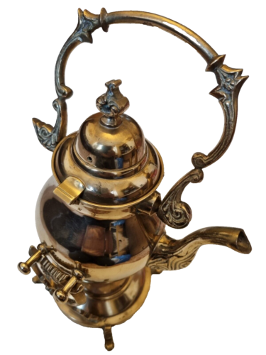 Coffee Pot Tea Pot with Stand and Burner Solid Brass 30cm Unused Vintage - Picture 9 of 23