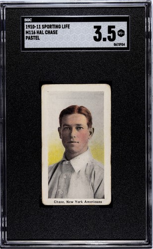 1910 Sporting Life M116 Hal Chase (Pastell) NY Amerikaner - SGC 3,5 Sehr guter Zustand + atemberaubend