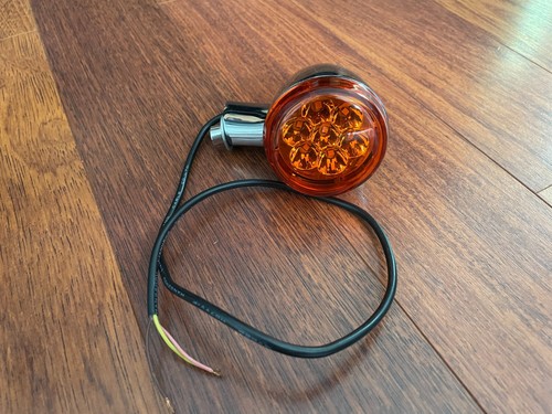 Harley Davidson Chrome Billet LED Rear Turn Signals with Mounts & Amber Lenses - Picture 8 of 12